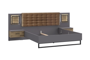 Łóżko 180/200 cm SIRIUS BLACK SRBL1184B-C778