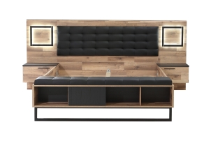 Łóżko 160/200 cm ze stolkami nocnymi SIRIUS CROWN SRCL1161B-C866