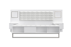 Łóżko 160/200 cm ze stolkami nocnymi SIRIUS CROWN SRCL1161B