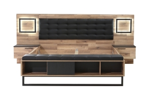 Łóżko 180/200 cm ze stolkami nocnymi SIRIUS CROWN SRCL1181B-C795