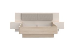 Łóżko 140/190 cm ze stolikami nocnymi PANOPTIK PNPL3141B-Q203