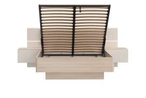Łóżko 140/190 cm ze stolikami nocnymi PANOPTIK PNPL3142B-Q203