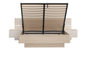 Łóżko 160/200 cm ze stolikami nocnymi PANOPTIK PNPL3162B-Q203