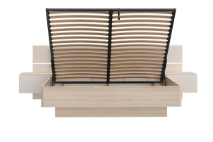 Łóżko 180/200 cm ze stolikami nocnymi PANOPTIK PNPL3182B-Q203