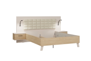 Łóżko 160/200 cm ze stolikami nocnymi RICCIANO RCQL1164B