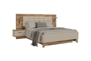 Łóżko 160/200 cm ze stolikami nocnymi RICCIANO RCQL2164B
